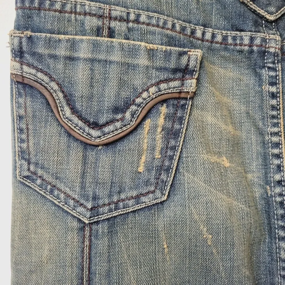 Blujeanious Denim Blue Jeans Tulip Distressed Made In USA Size 2 Skirt